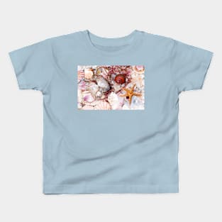 Assorted Shells with Starfish or Seastar Kids T-Shirt